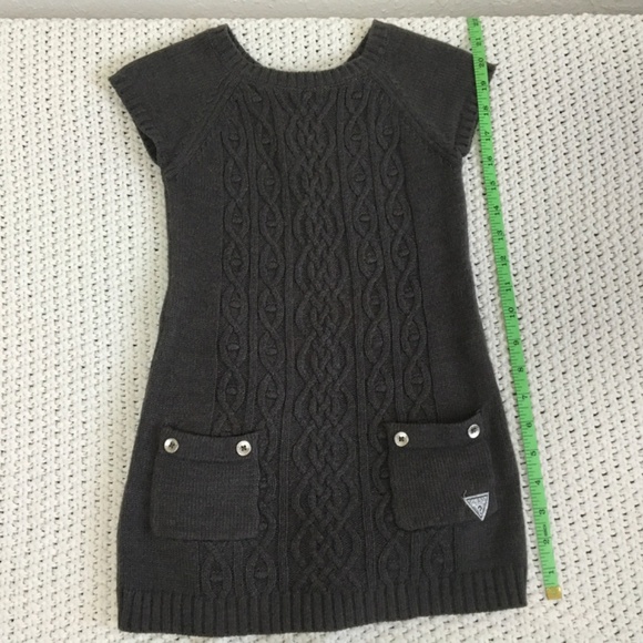 GUESS KNITTED GIRLS SWEATER DRESS IN GRAY SIZE 5/6 - Picture 3 of 7